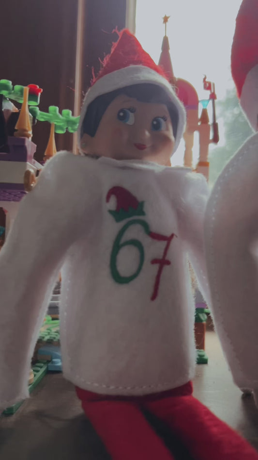 Embroidered 67 Elf Sweater